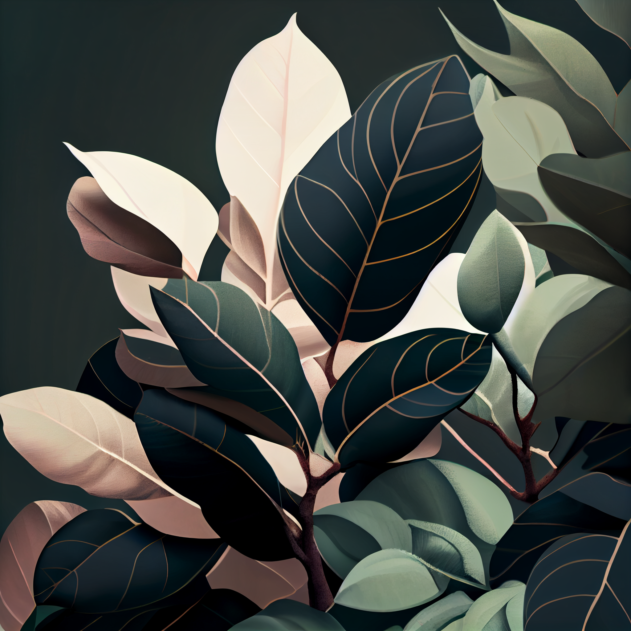 Bring Nature Home with our Stunning Magnolia Leaves Graphic Painting Print