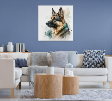 "Bring the Majestic Beauty of German Shepherds to Your Home with our Watercolor Painting Print"