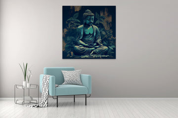 "Serene Enlightenment: Modern Art Print of Lord Buddha Meditating"