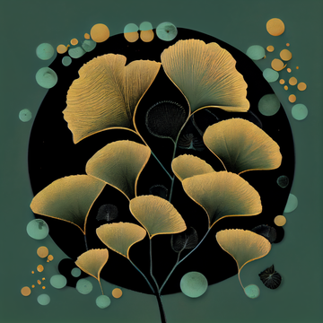 Add a Touch of Nature's Beauty to Your Home with this Stunning Ginkgo Leaves Oil Painting Print !