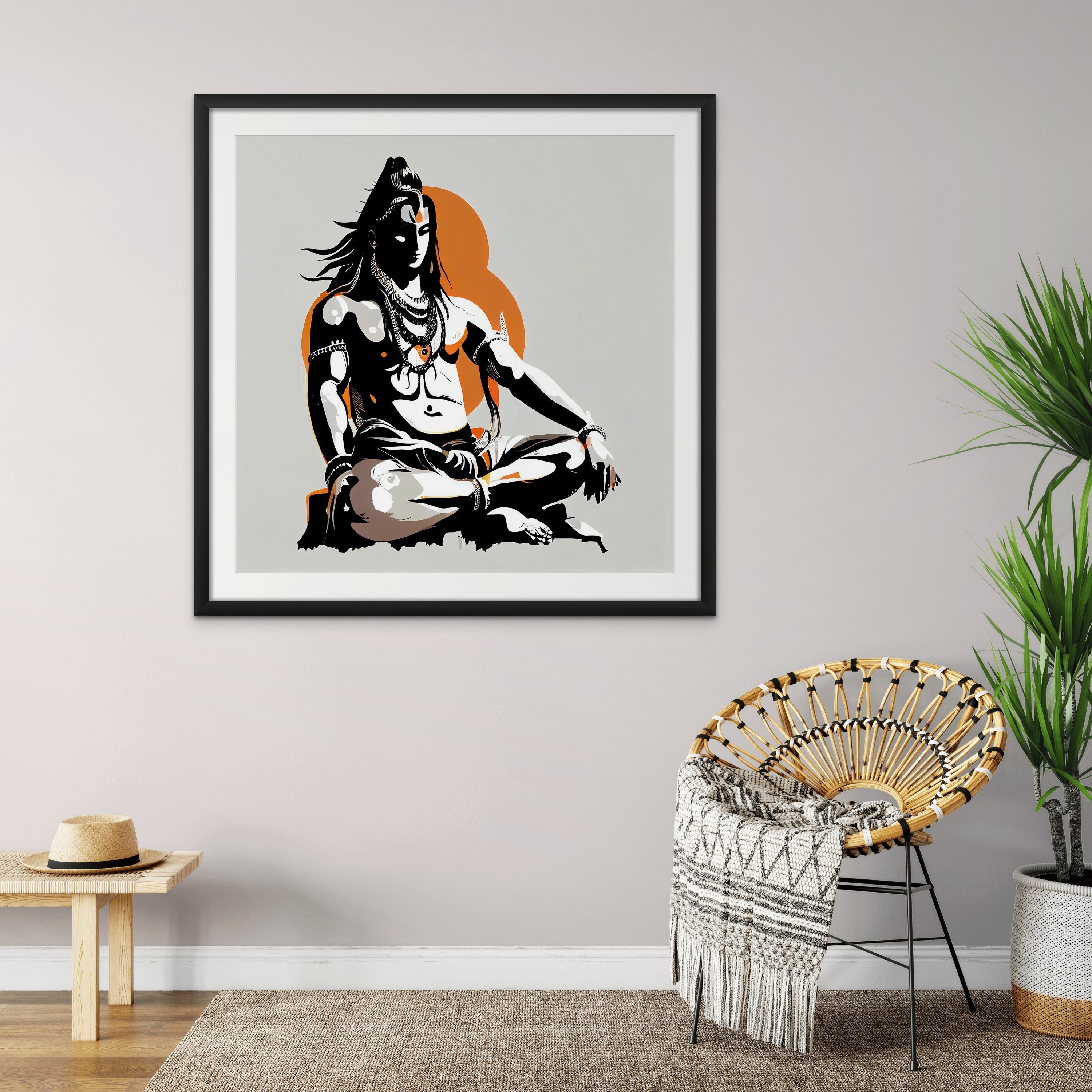 Lord Shiva painting Square Art Prints| Buy High-Quality Posters and Framed  Posters Online - All in One Place – PosterGully