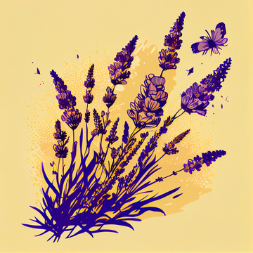 "Lavender Fields Forever: Elegant Vector Art Print of Lavender Flowers for Your Home and Office Wall Decor"