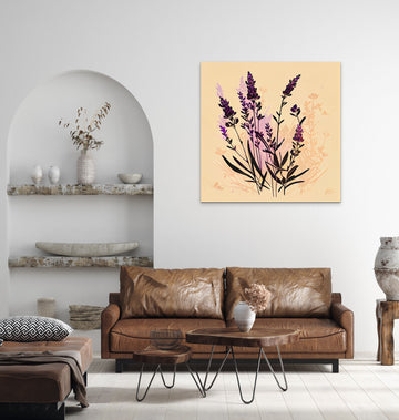 "Lavender Bliss: A Stunning Vector Art Print of Beautiful Lavender Flowers"