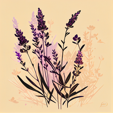 "Lavender Bliss: A Stunning Vector Art Print of Beautiful Lavender Flowers"