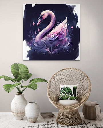 Shimmering Swan: A Watercolor Print