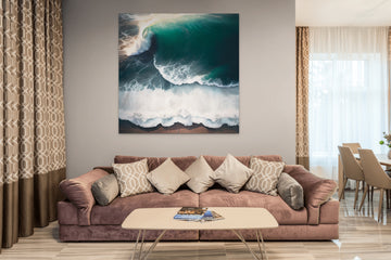 The Power of the Ocean: Surfer Confronts a Massive Wave