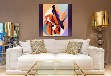 Harmonic Motion: An Enchanting Abstract Print of a Hand Playing a Cello