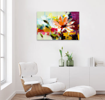 Floral Expressions: A Textured and Colorful Abstract Print of Flowers