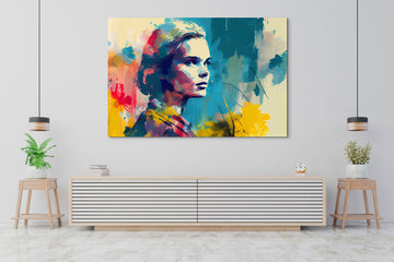 Captivating Beauty: A Textured Abstract Impressionism Print of a Contemporary Lady