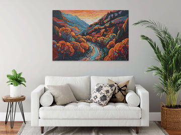 Mountain Pathways: A Beautiful Acrylic Color Print of a Serene Lane in the Mountains