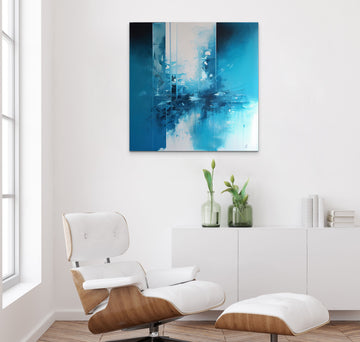 Serene Blue and White Abstract Painting Print- Create a Calming Atmosphere in Any Space