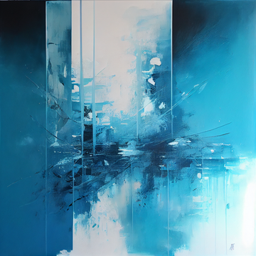 Serene Blue and White Abstract Painting Print- Create a Calming Atmosphere in Any Space