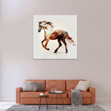 Abstract Elegance: Acrylic Color Print of a Majestic Horse in Shades of Brown - Perfect for Contemporary Wall Decor