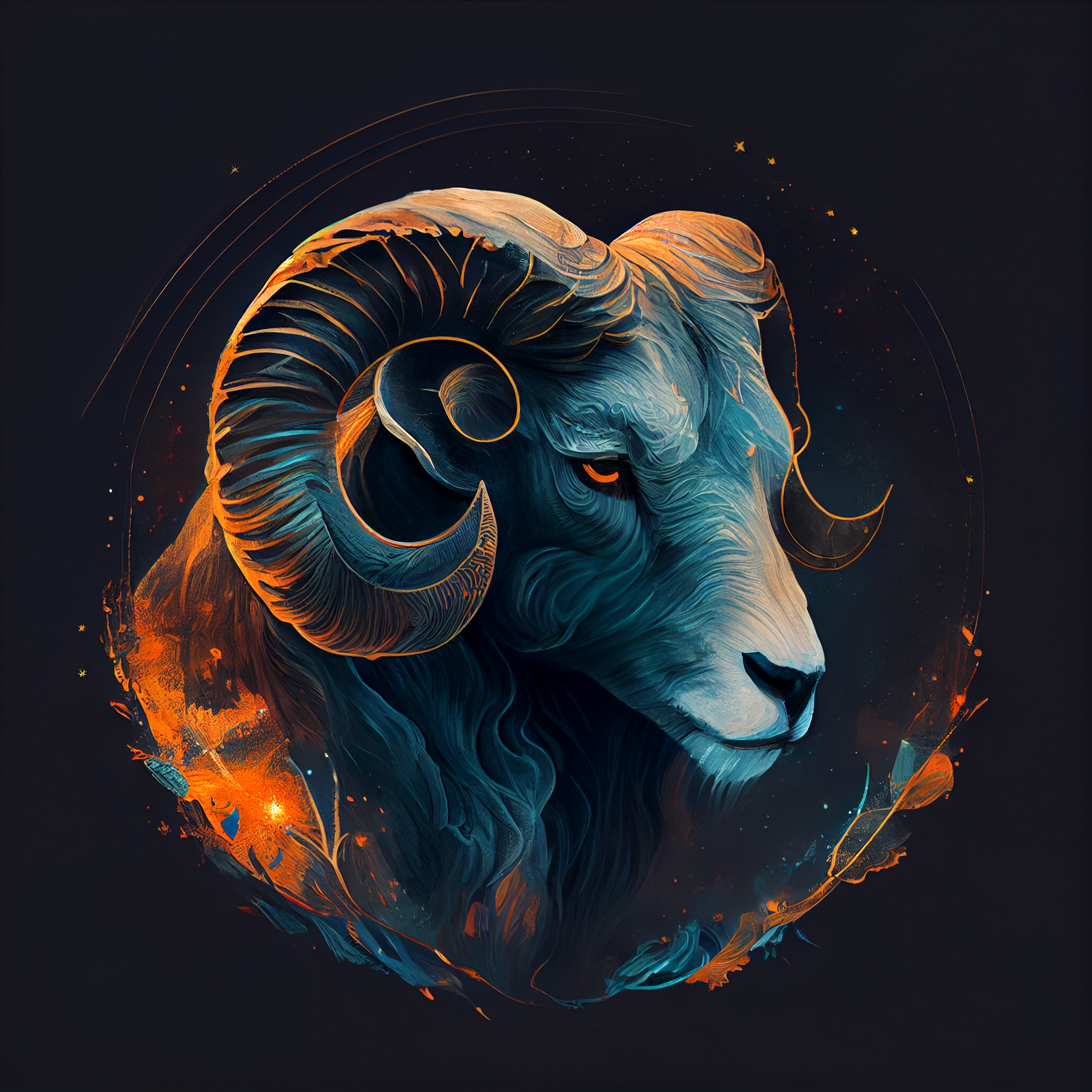 Radiate Confidence and Energy with Our Vibrant Aries Symbol Art Print