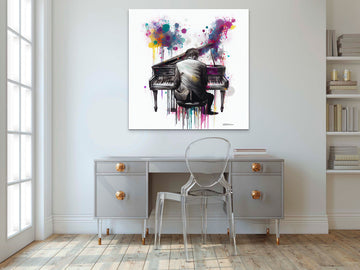 Colorful Piano Player Art Print: A Vibrant and Energetic Addition to Your Home Decor