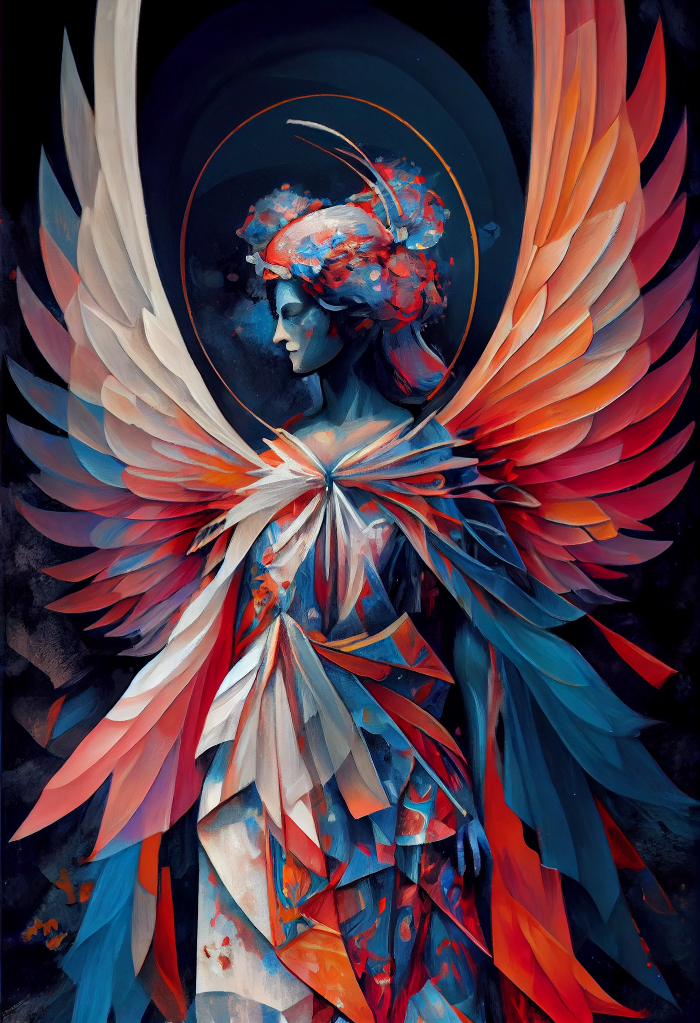 Print of Cosmic Angel: Beautiful Wings of Serenity