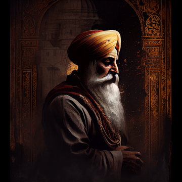 The Enlightened One: A Beautiful Art Print of Guru Nanak Dev for Your Home and Office Wall
