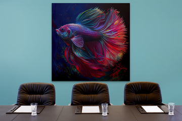 Acrylic Art Print of a Beautiful and Colorful Fighter Fish