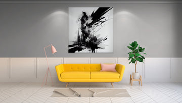 Shades of Monochrome: A Stunning Collection of Abstract Black and White Painting Print