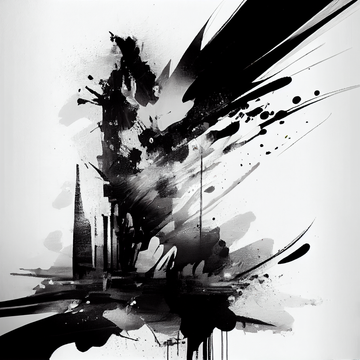 Shades of Monochrome: A Stunning Collection of Abstract Black and White Painting Print