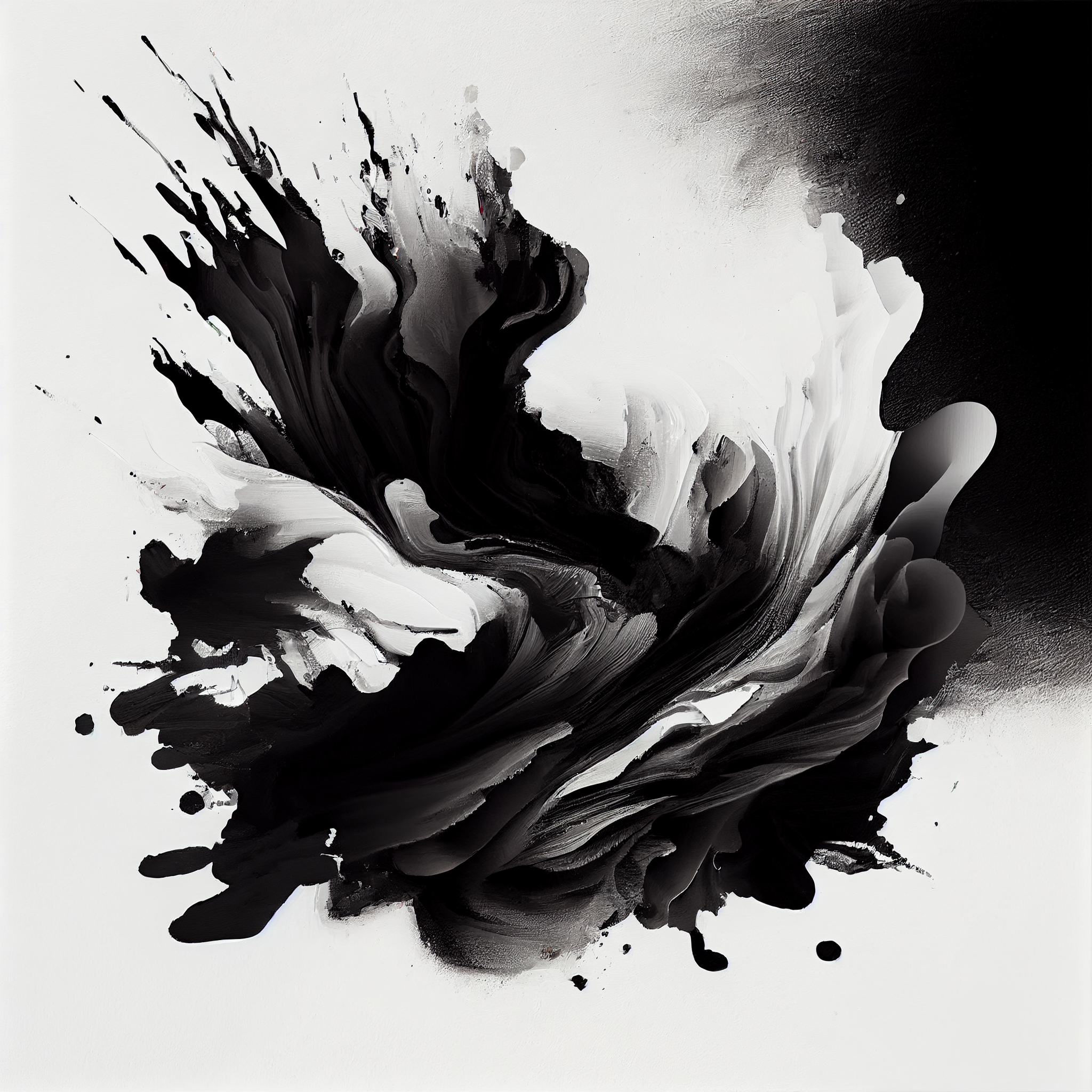 Flowing Lines: A Bold Black and White Abstract Art Print