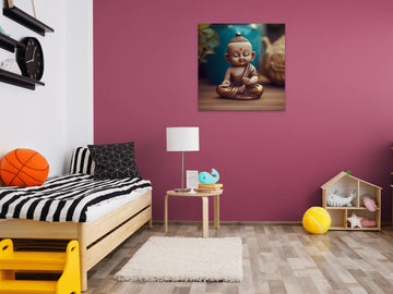 Serene Reflections: A Charming Print of Little Gautam Buddha in Meditation