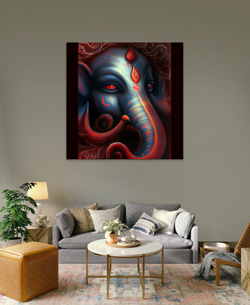 Red-Eyed Ganesha - Fine Art Print of Oil Painting Print