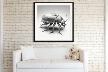 Detailed Zoology Art Print of Beetle for Office, Classroom & Work Place Decor