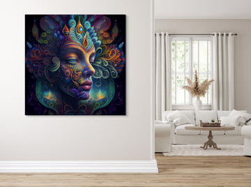 Colorful Woman: A Playful Painting Art Print