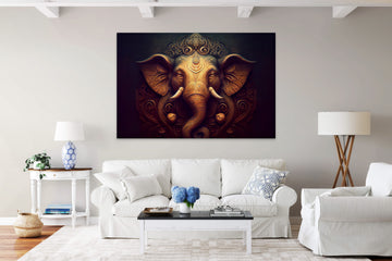 Divine Beauty: Lord Ganesha Face Art Print