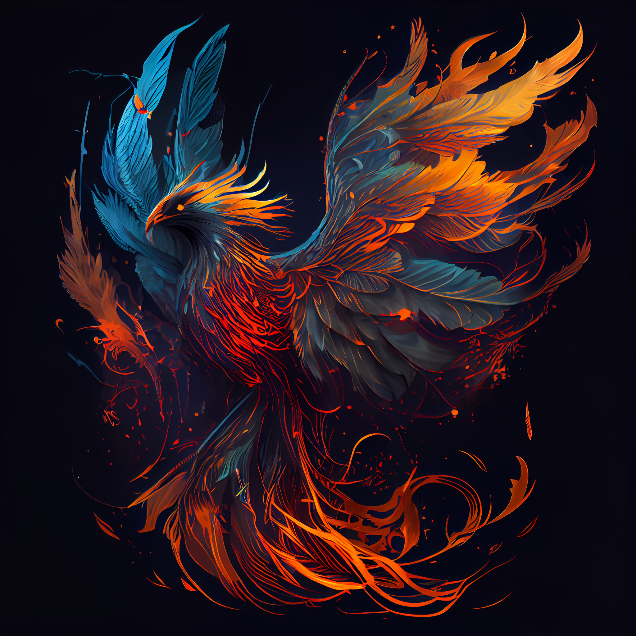 Phoenix Ascending: Stunning Wall Art Print for Office and Living Room Decor