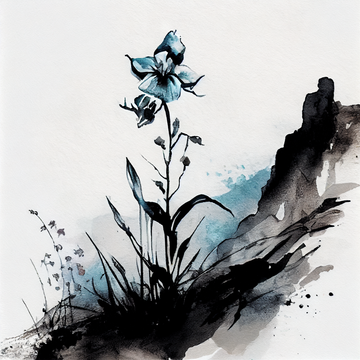 Add a Touch of Nature's Beauty with our Blue Orchid Watercolor Art Print