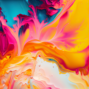 Sunset Dreams: A Fluid Art Print in Pink, Yellow, Orange and Blue