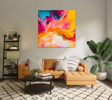 Sunset Dreams: A Fluid Art Print in Pink, Yellow, Orange and Blue