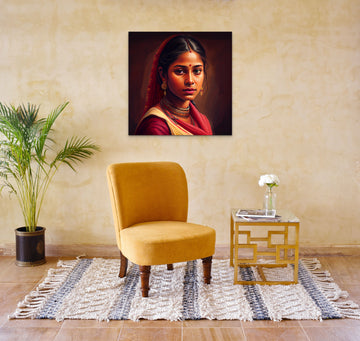 Radiant Grace: A Portrait Print of an Indian Rural Beauty