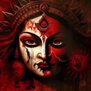 Power and Grace: A Modern Art Print of Goddess Durga