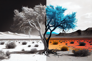 Desert Dreamscape: Two Shades of Nature's Majesty