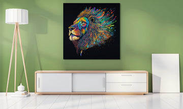 "Lion's Visions: Psychedelic Digital Print"