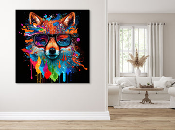 "Fox Fusion: Psychedelic Digital Print"