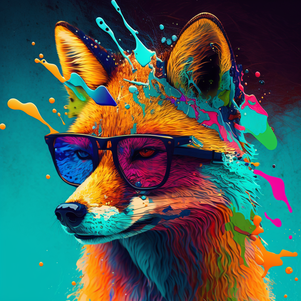 "Trippy Fox: A Psychedelic Digital Art Print Perfect for Game Rooms, Offices, and Restaurants"