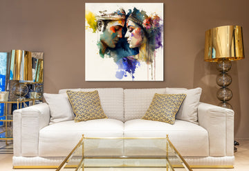 "Express Your Love for Radhe Krishna with our Vibrant Art Print"