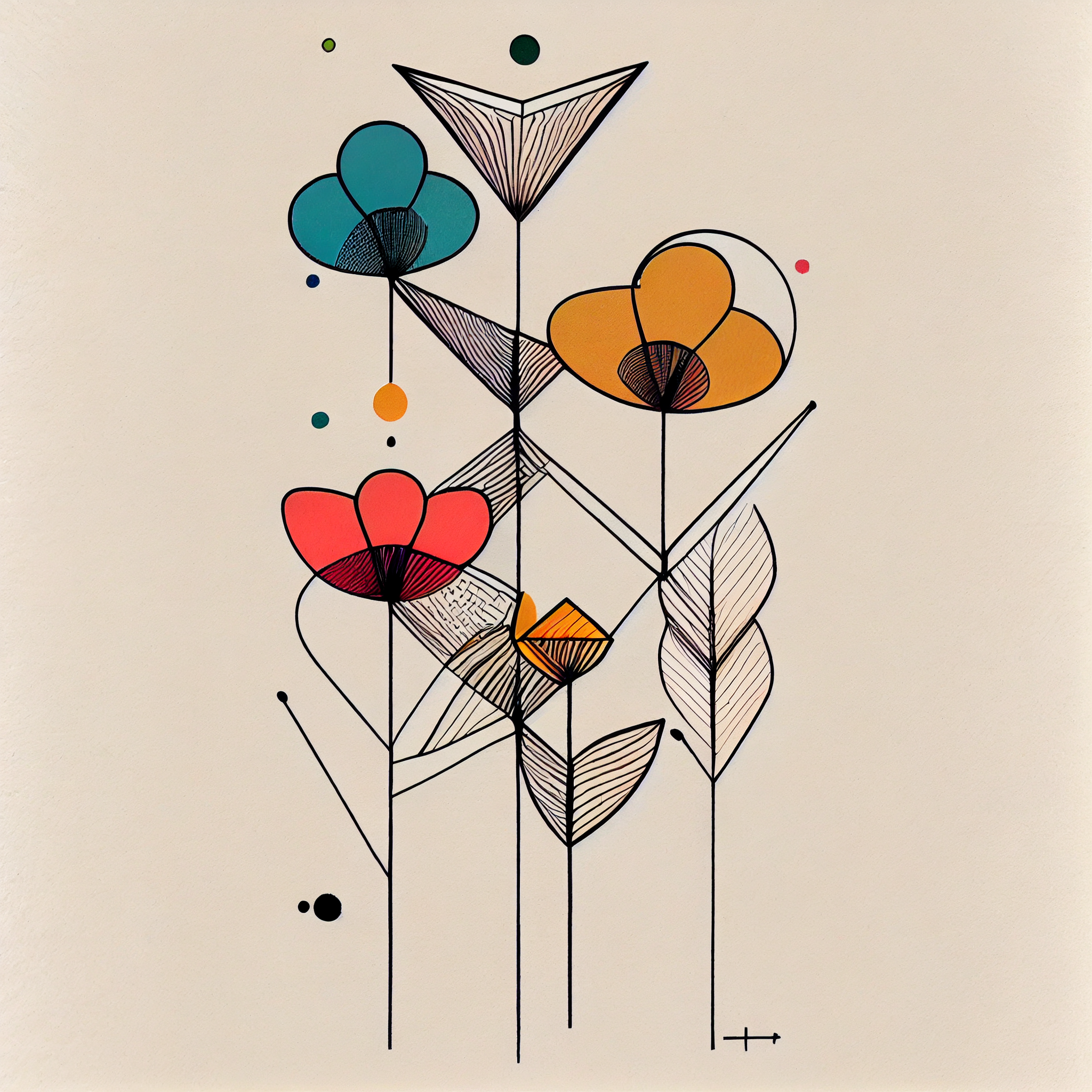 Blossoming Beauty: A Collection of Geometric Flower Art