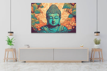 Buddha's Aura: A Serene Vector Art Print in Soft Hues