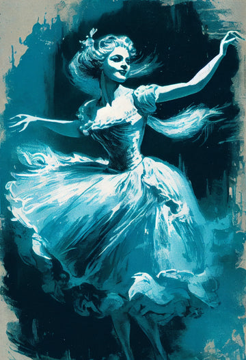 Captivating Grace: The Blue Lady Ballet Painting Print