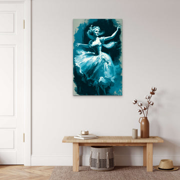 Captivating Grace: The Blue Lady Ballet Painting Print