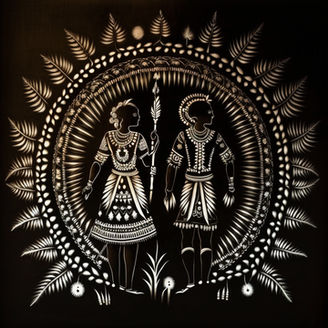 Black & White Warli Art Print for Home & Office Decor & A Great Gifting Option