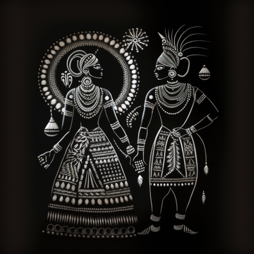 Maharashtra Warli Art Print for Bedroom, Living Room and Wall Decorations