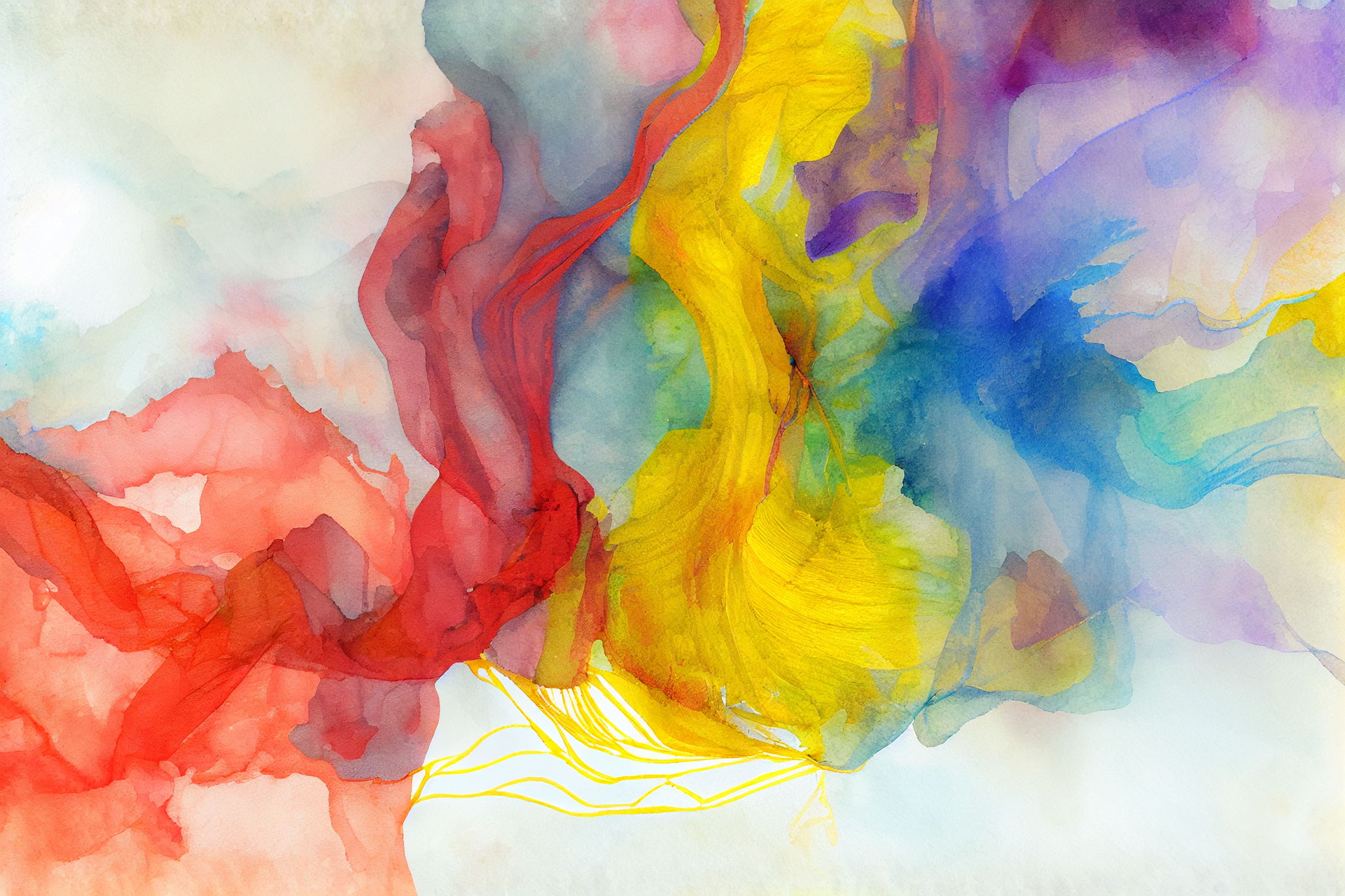 Enchanting Spectrum: A Watercolor Abstract Art Print of Spectral Colors