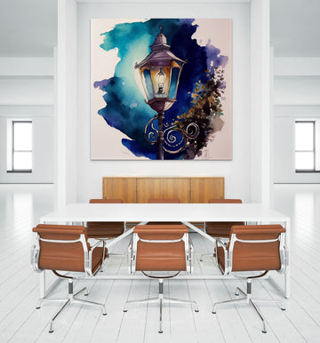 Vintage Street Lamp Watercolor Art Print: A Timeless Print to Add Elegance to Your Decor