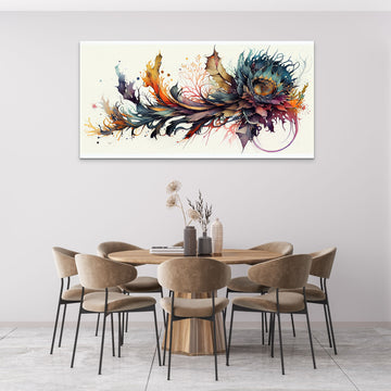 Flower Threads: A Vibrant Abstract Watercolor Print